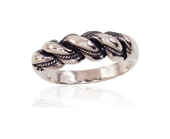 Серебряное кольцо #2100005(POx-Bk), Серебро 925°, оксид (покрытие), Размер: 21, 8.4 гр.