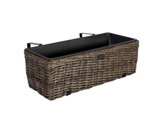 Puíu kaste balkonam WICKER 60x19xH18cm, tumði brûns