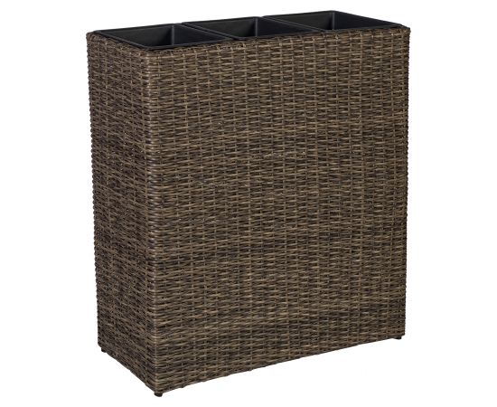 Контейнер для цветов WICKER 77x22xH80см, тёмно-коричневый