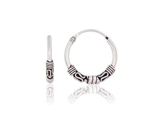 Серебряные серьги-кольца #2204010(POx-Bk), Серебро 925°, оксид (покрытие), 1.8 гр.