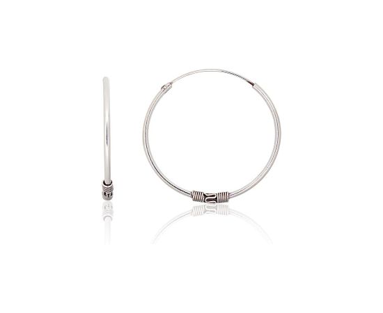 Серебряные серьги-кольца #2204008(POx-Bk), Серебро 925°, оксид (покрытие), 2.7 гр.