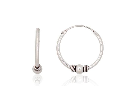 Серебряные серьги-кольца #2203994(POx-Bk), Серебро 925°, оксид (покрытие), 1.6 гр.