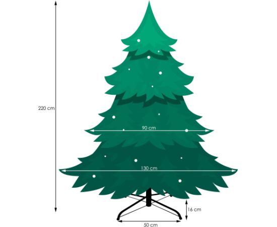 Springos CT0091 РОЖДЕСТВЕНСКАЯ ЕЛЬ НАТУРАЛЬНАЯ ПЭ ЛЮКС 220 СМ