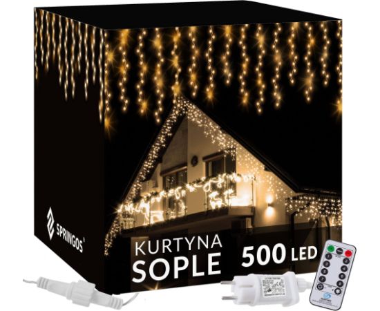 Ziemassvētku lampiņas Springos + tālvadības pults Springos CL0305 300 Led