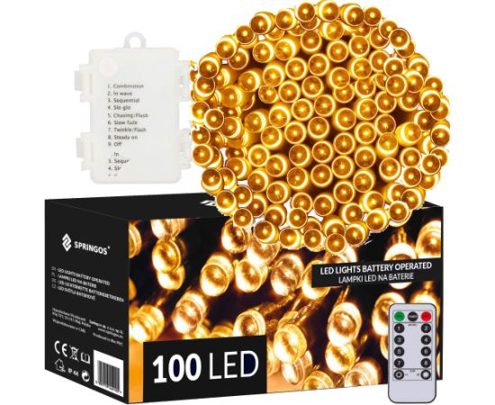 Akumulatora gaismas Springos CL4034 100 Led