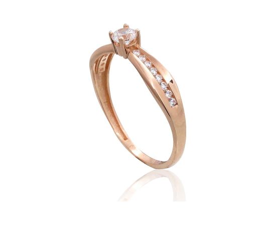 Золотое кольцо #1101094(Au-R)_CZ, Красное Золото 585°, Цирконы, Размер: 17.5, 1.73 гр.