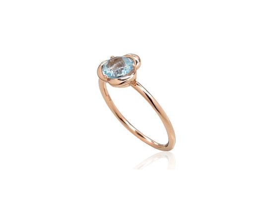 Золотое кольцо #1101008(Au-R)_TZLB, Красное Золото 585°, Небесно-голубой топаз, Размер: 17, 1.82 гр.