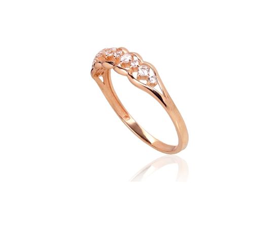 Золотое кольцо #1100953(Au-R)_CZ, Красное Золото 585°, Цирконы, Размер: 18.5, 1.72 гр.