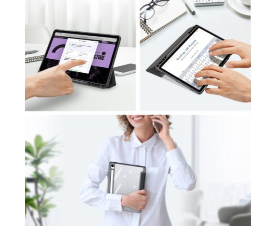 Dux Ducis Toby Magnet Case grāmatveida maks planšetdatoram Samsung X810 Galaxy Tab S9+ Plus melns