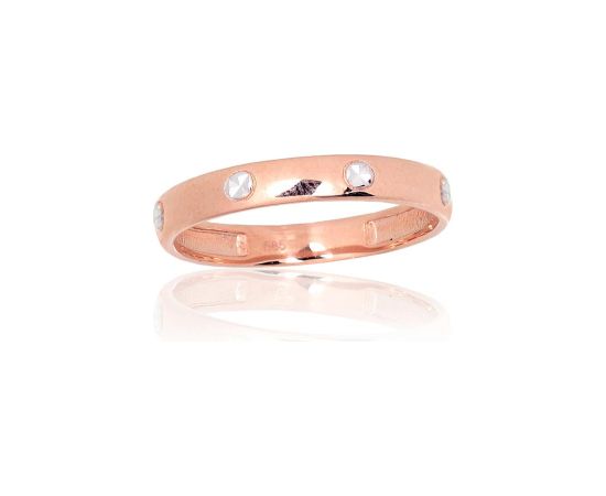 Золотое кольцо #1101165(Au-R+PRh-W), Красное Золото 585°, родий (покрытие), Размер: 17, 1.47 гр.
