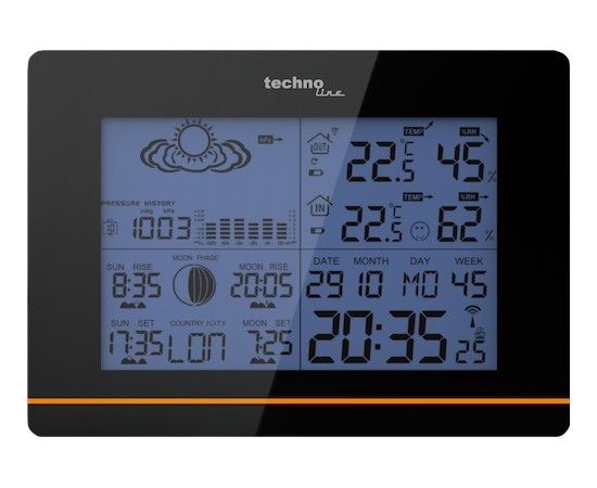 Technoline WS 6750 table clock Digital table clock Rectangular Black