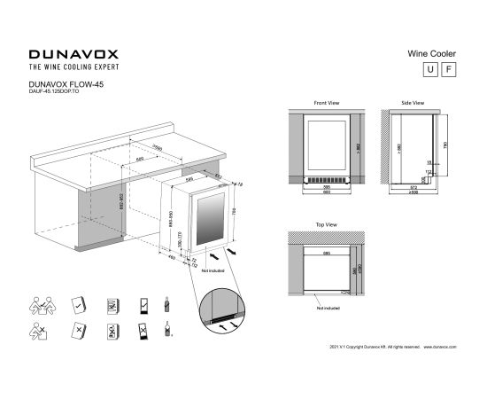 Wine cooler Dunavox DAUF-45.125DOP.TO