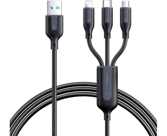 Cable USB Multi-Use Joyroom S-1T3066A15 3w1 / 3,5A / 66W / 1,2m (black)