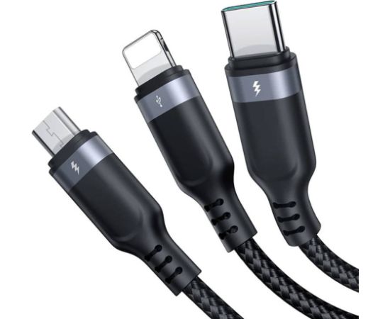 Cable USB Multi-Use Joyroom S-1T3018A18 3w1 / 3,5A / 1,2m  (black)