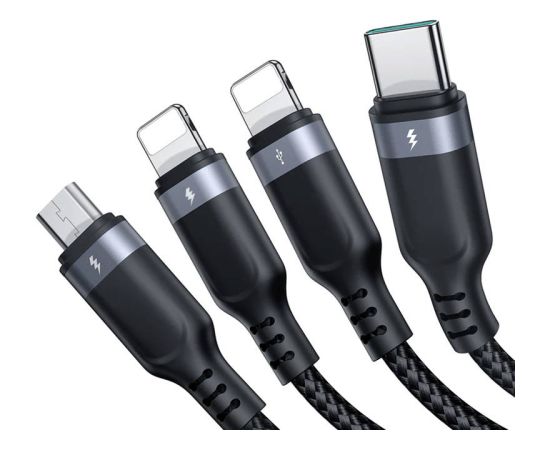 USB  data cable Joyroom  S-1T4018A18 4in1 USB-C / Lightning / 3.5A /1.2m  (black)