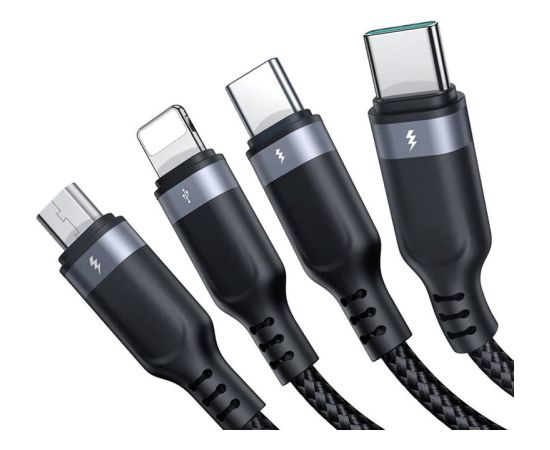 USB cable Joyroom S-1T4018A18, 4 in 1, 3.5A/Cable 1,2m (black)