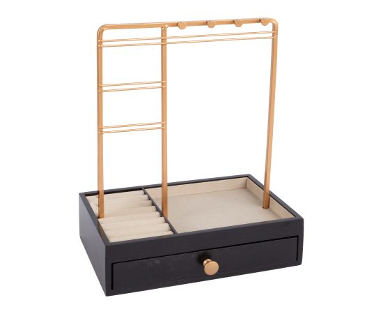 Jewelry stand LARA, with a drawer, black