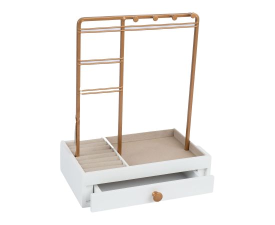 Jewelry stand LARA, with a drawer, white