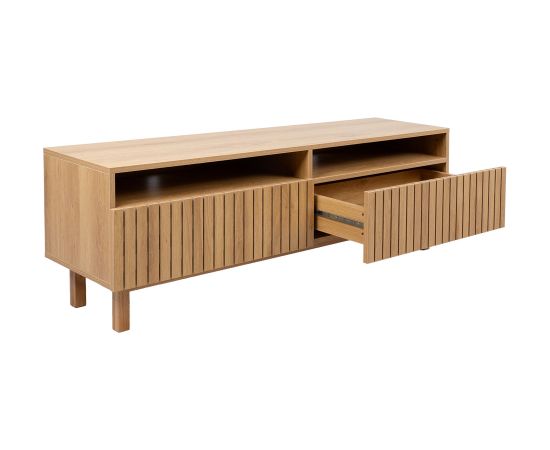 TV table SUNNY 150x40xH50cm, melamine oak