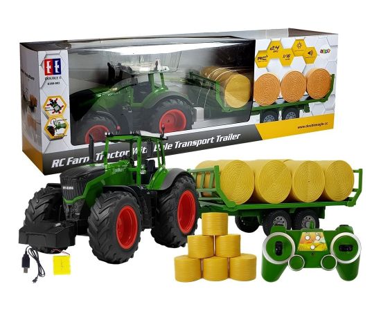 Import Leantoys Large Tractor with Trailer 80 cm Bale Siana Remote Control 2.4G