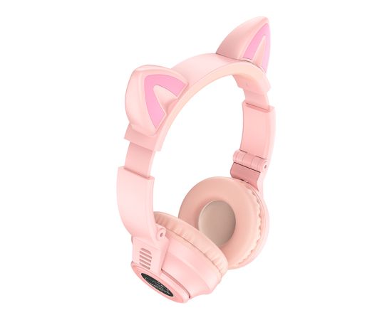 OEM Наушники Borofone BO18 Cat Ear bluetooth розовый