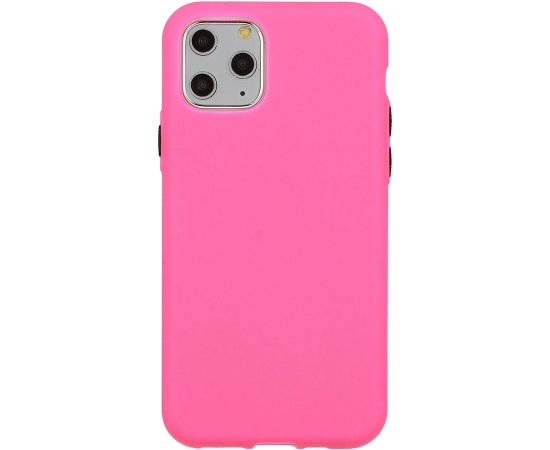 Mocco Soft Cream Silicone Back Case Aizmugurējais Silikona Apvalks Priekš Apple iPhone 12 / 12 Pro Spilgti Rozā