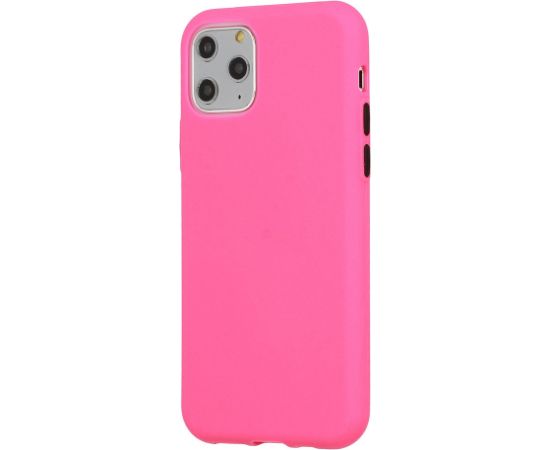 Mocco Soft Cream Silicone Back Case Aizmugurējais Silikona Apvalks Priekš Apple iPhone 12 / 12 Pro Spilgti Rozā