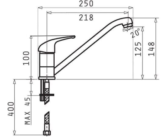 PYRAMIS ASALIA 090922438 Carbon kitchen mixer