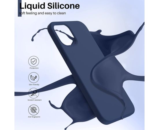 Case Liquid Silicone 1.5mm Xiaomi Redmi 12/Redmi Note 12R/Poco M6 Pro dark blue