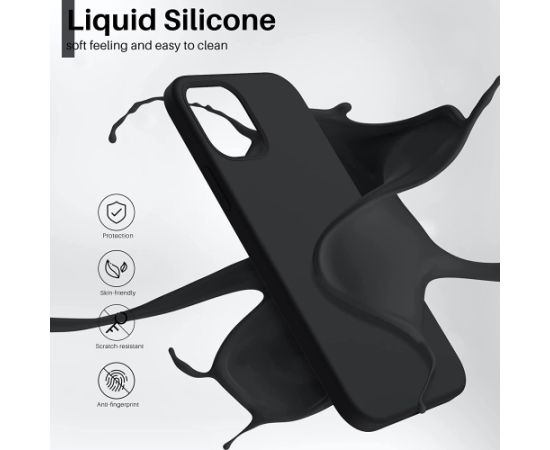 Case Liquid Silicone 1.5mm Apple iPhone 15 Pro Max black