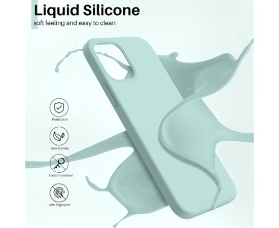 Чехол Liquid Silicone 1.5mm Apple iPhone 15 Plus цвет мяты