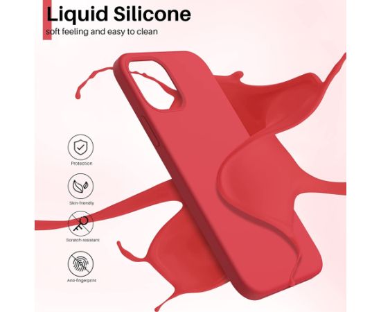 Case Liquid Silicone 1.5mm Apple iPhone 15 red