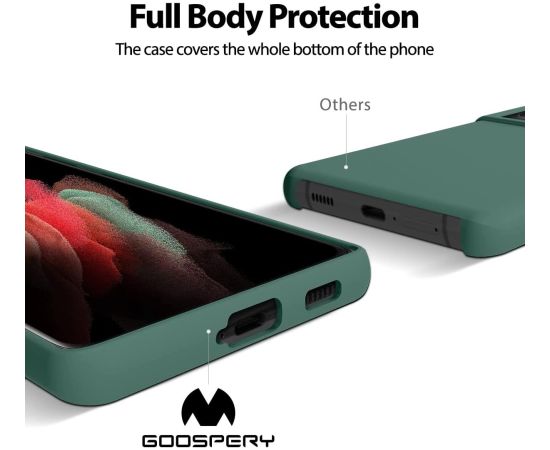 Чехол Mercury Silicone Case Apple iPhone 15 Plus темно зеленый