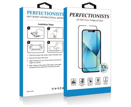 Защитное стекло дисплея 5D Perfectionists Tempered Glass Apple iPhone 13 Pro Max/14 Plus выгнутое черное