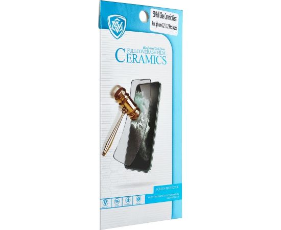 Защитное стекло дисплея 5D Full Glue Ceramic Glass Apple iPhone 12 Pro Max выгнутое черное