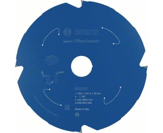Griešanas disks Bosch Expert for Fibre Cement 2608644555; 165x20 mm; Z4