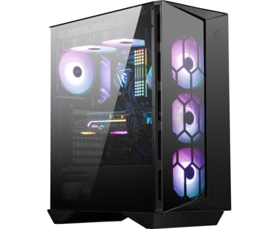 MSI MPG GUNGNIR 110R Mid Tower Gaming Computer Case Black, USB 3.2 Gen2 Type C, 4x 120mm ARGB Fan, Mystic Light Sync, 1 to 6 ARGB Control board, 2x Tempered Glass Panels, ATX, mATX, mini-ITX