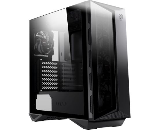 MSI MPG GUNGNIR 110R Mid Tower Gaming Computer Case Black, USB 3.2 Gen2 Type C, 4x 120mm ARGB Fan, Mystic Light Sync, 1 to 6 ARGB Control board, 2x Tempered Glass Panels, ATX, mATX, mini-ITX