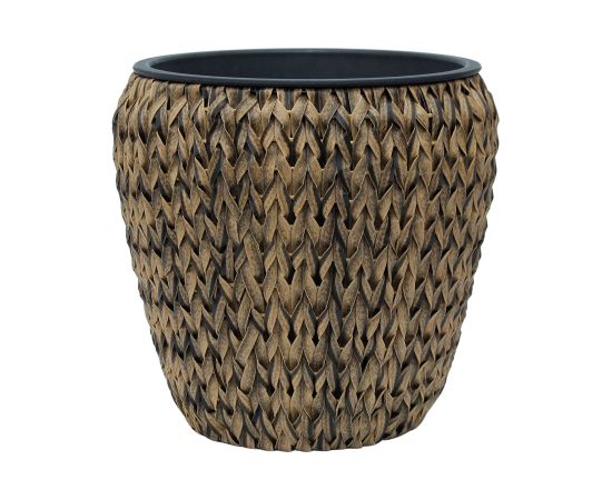 Planter WICKER 28x28xH28cm, brown