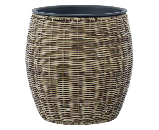 Planter WICKER D30xH30cm, light brown