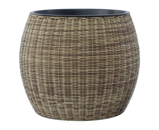 Planter WICKER D48xH40cm, light brown