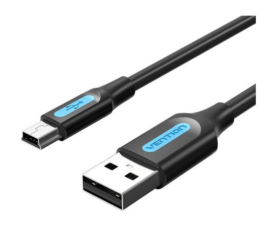 USB 2.0 A to Mini-B cable Vention COMBD 0.5m Black PVC