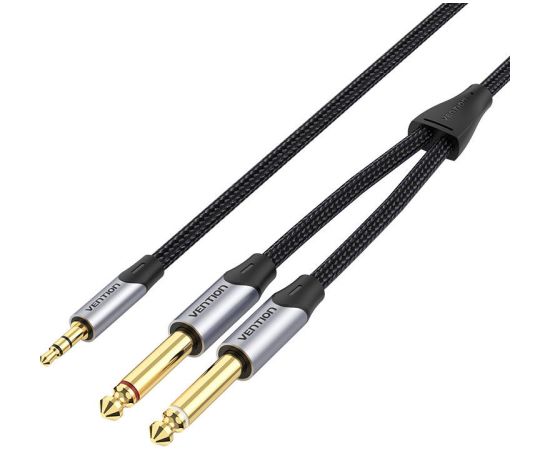 Cable mini jack 3.5 mm to 2x jack 6.5 mm Vention BARHG 1.5m (grey)