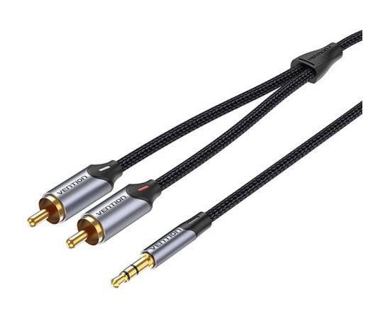 2xRCA cable (Cinch) jack to 3.5mm Vention BCNBL 10m (grey)