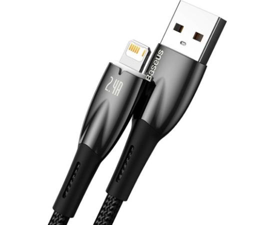 USB cable for Lightning Baseus Glimmer Series, 2.4A, 1m (Black)