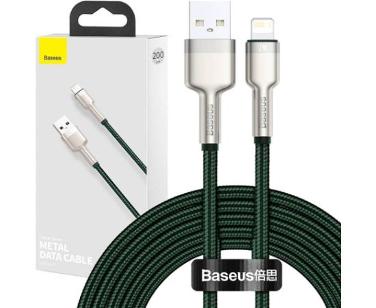 USB cable for Lightning Baseus Cafule, 2.4A, 2m (green)