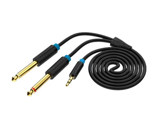 3.5mm TRS Male to 2x 6.35mm Male Audio Cable 2m Vention BACBH (black)