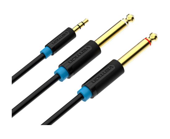 3.5mm TRS Male to 2x 6.35mm Male Audio Cable 2m Vention BACBH (black)