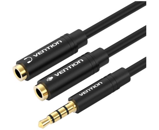 Stereo Splitter 3.5mm Male to Dual 3.5mm Female Vention BBVBY 0.3m (black)