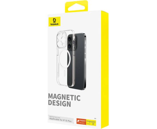 Magnetic Phone Case for iPhone 15 Plus Baseus OS-Lucent Series (Clear)